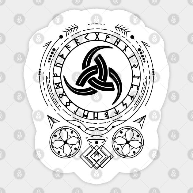 Triple Horn of Odin | Norse Pagan Symbol Sticker by CelestialStudio